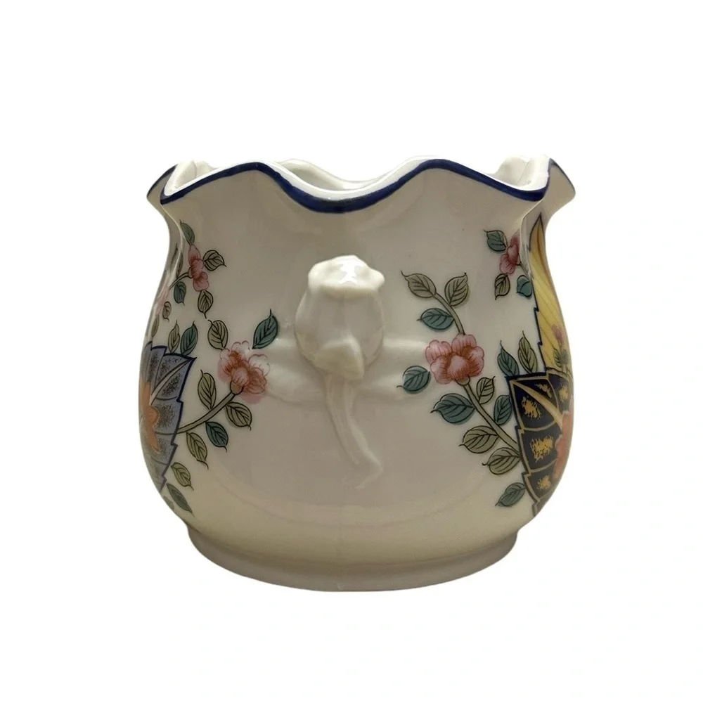 Tabacco Leaf Genus Nicotina Fine China By Mann Open Sugar Bowl RARE